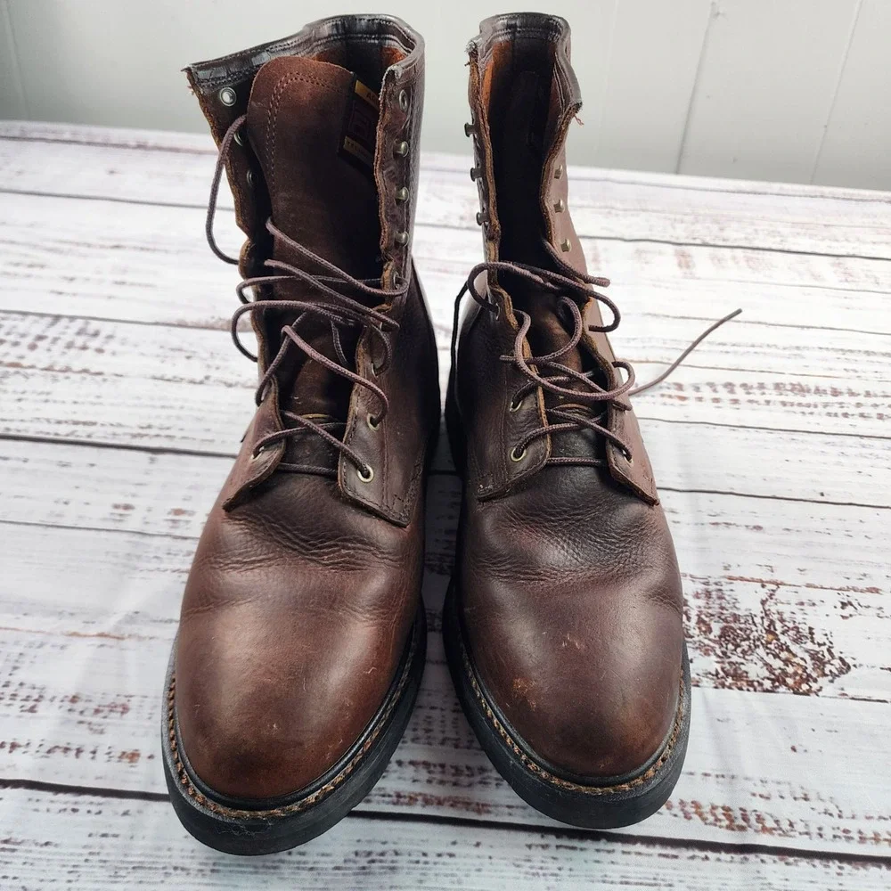 Ariat Cascade 8 Work Boots Men's 13 EE Wide Brown Leather Lace Up ATS